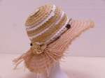 Chapeau raphia bicolore,femme